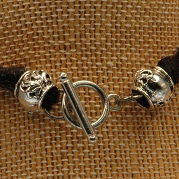 Bohemian Lotus Flower Teardrop Moonstone on a 20 1/2" Handmade Black Hemp Chain - Picture 6 of 6